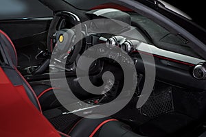 Ferrari LaFerrari interior showing dashboard & steering wheel