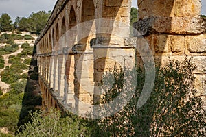 The Ferreres Aqueduct profile, also known as Devil`s Bridge