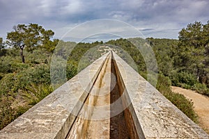 The Ferreres Aqueduct top view