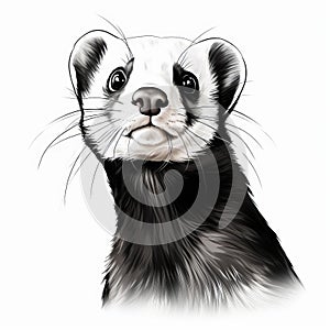 Ferret Animal Vector Illustration With High-contrast Realism