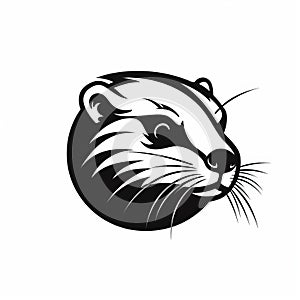 Ferret Logo With Ears And Mane - Vector Illustration