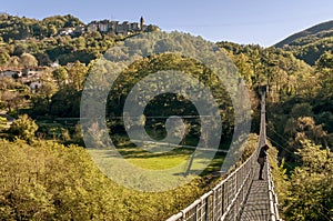 The Ferriere suspension bridge, Piteglio, Pistoia, Tuscany, Italy