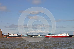 Ferries on river Mersey