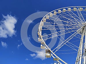 Ferries wheel background blue sky