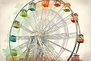 Ferries wheel, carousel, enjoyment. Enjoyment. AI generative