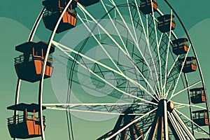 Ferries wheel, carousel, enjoyment. Enjoyment. AI generative