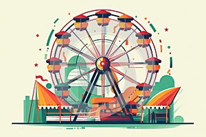 Ferries wheel, carousel, enjoyment. Enjoyment. AI generative