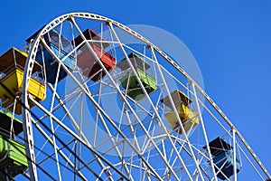 Ferris wheel against blue skay