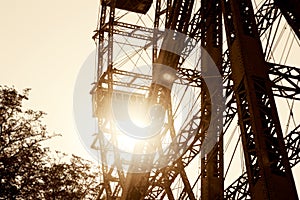 Ferris wheel in amusement park Prater in Vienna, Austria