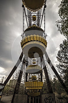 Ferris wheel in amusement park in Pripyat