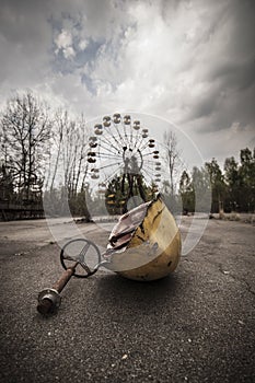 Ferris wheel in amusement park in Pripyat