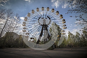 Ferris wheel in amusement park in Pripyat