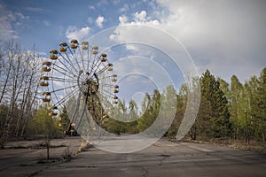 Ferris wheel in amusement park in Pripyat photo