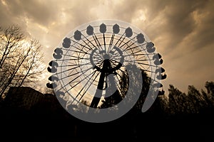 Ferris wheel in amusement park in Pripyat