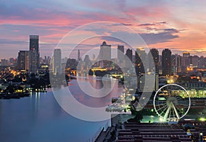 The Ferris Wheel in Bangkok, Asiatique The Riverfront in Bangkok