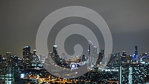 Ferris wheel in Bangkok City at night, Thailand