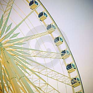 Ferris wheel with blue sky