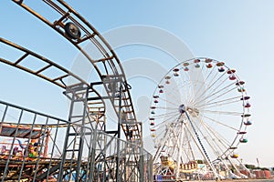 Ferris Wheel on blue sky