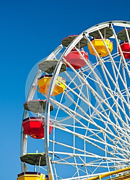 Ferris wheel in blue sky background