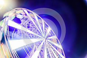 Ferris Wheel With Bright Lights Background