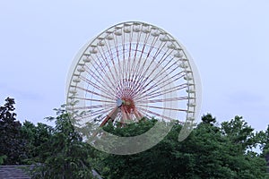 Ferris Wheel in a clean bright orange
