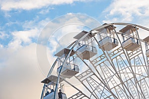 Ferris wheel close up in Carnival funfair