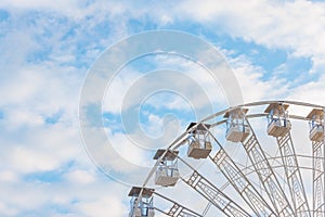 Ferris wheel close up in Carnival funfair