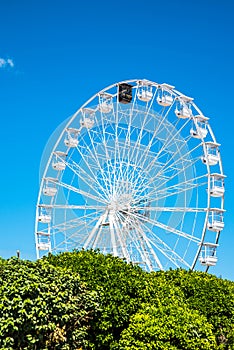 Ferris wheel close-up at a fun fair