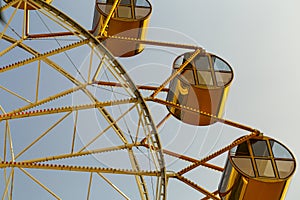 Ferris wheel close-up in summer at the amusement Park