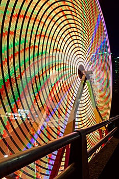 Ferris Wheel Closeup at Night colorful Long Exposure
