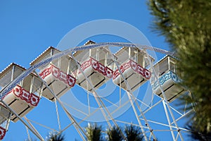 Ferris Wheel With Colorful Cabins