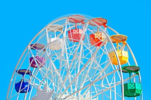 Ferris Wheel with colorful cabins