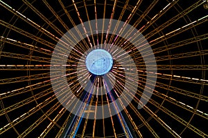 Ferris wheel detail by night