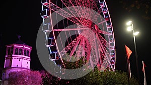 Ferris wheel in dusseldorf in city center