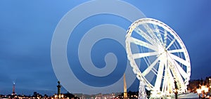 Ferris Wheel Eiffel Tower and Obelisk Paris France