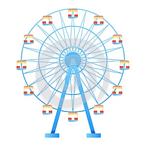 Ferris Wheel fun park in white background vector illustration