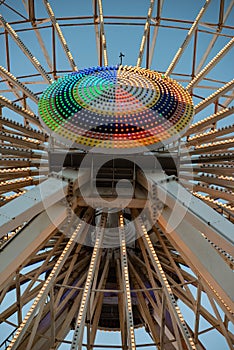 Ferris Wheel on Gillian`s Wonderland Pier in Ocean City, NJ at evening time