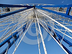 Ferris wheel in Grevenbroich in Germany in front of blue sky