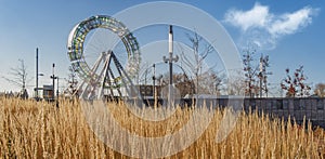 Ferris wheel with herbage