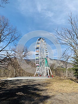 Ferris wheel on hilltop in Borjomi. Georgia