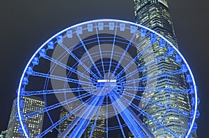 Ferris Wheel in Hong Kong city