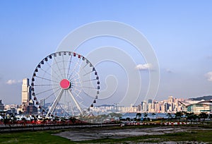 Ferris wheel in Hong Kong at Victoria harbour