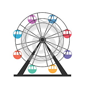 Ferris wheel icon. Carnival. Funfair Carousel. Amusement park