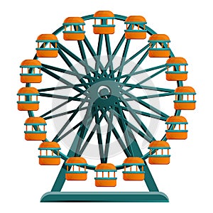Ferris wheel icon, cartoon style