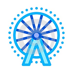 Ferris wheel icon vector outline illustration