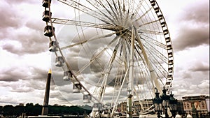 Ferris wheel installed Place de la Concorde near the Tuileries Garden in Paris