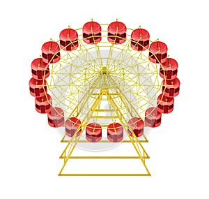 Ferris wheel isolated on white background. 3d rendering