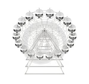 Ferris wheel isolated on white background. 3d rendering