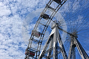 Ferris wheel in the large amusement park Prater in Vienna, Austria