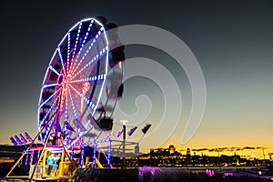 Ferris wheel at Levis Quebec Canada at sunset